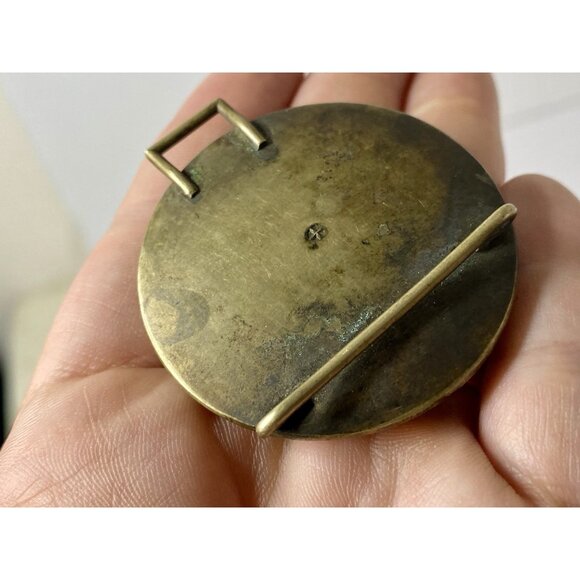 Antique Japanese Satsuma Belt Buckle Geisha Design Meiji Hand Painted READ‎ main image 4